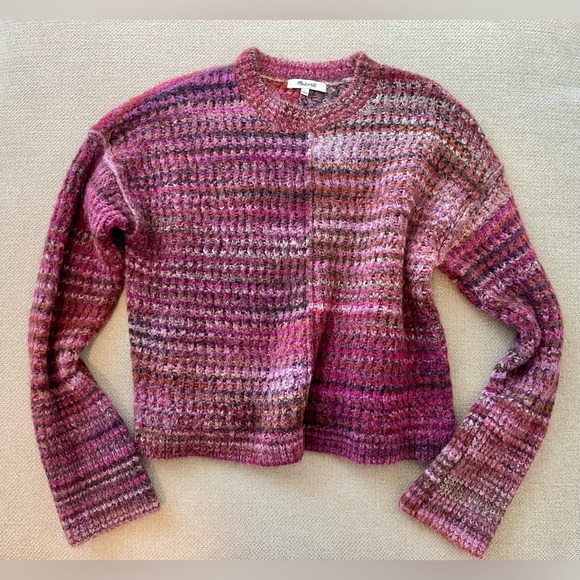 Madewell Sweaters - Madewell Pink and Burgundy Chunky Knit Sweater